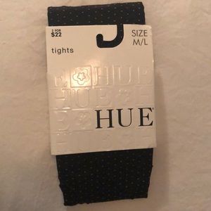 Brand new, never worn black polka dot tights